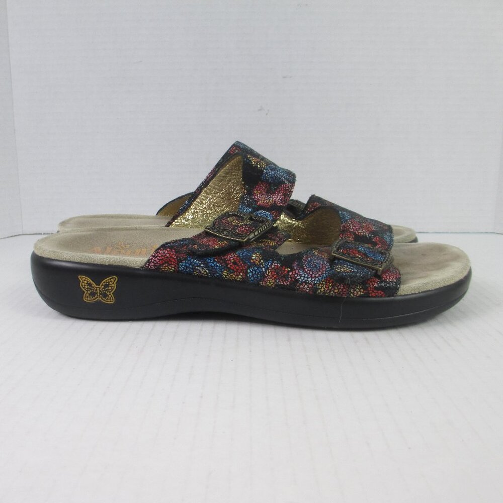 Alegria 40 US 9.5-10 Multicolored Strappy Leather Womens Sandals Jad -288 - Picture 2 of 8